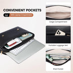 Computer Bag Laptop Bag for Women Cute PU Laptop Messenger Bag for Work College,Black