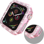 [5-Pack] Protector Case Compatible with Apple Watch Series 3 Series 2 Series 1 38Mm Cover, without Screen Film, Double Row Bling Crystal Diamonds Protective Cover Bumper Frame Accessories (38Mm)