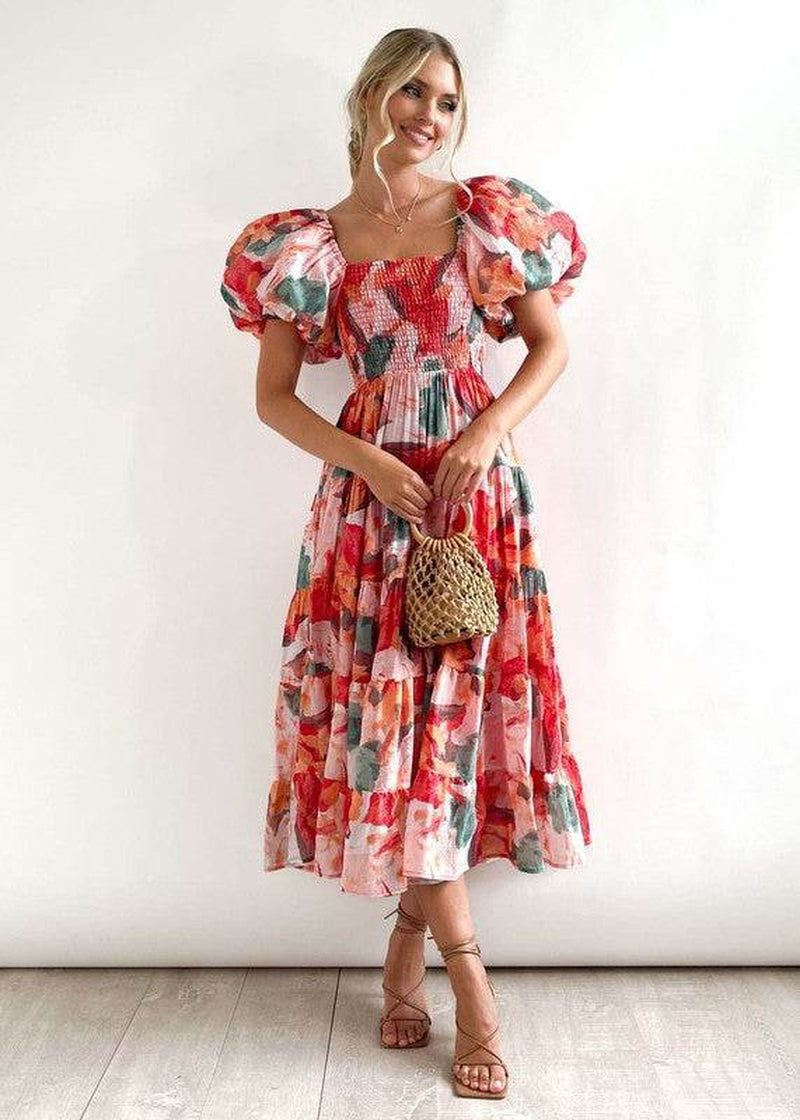 Women'S Dress off Shoulder High Waist Dress