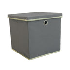 Foldable Grey Fabric Storage Boxes with Lids Storage Cube Toy Box Storage Basket