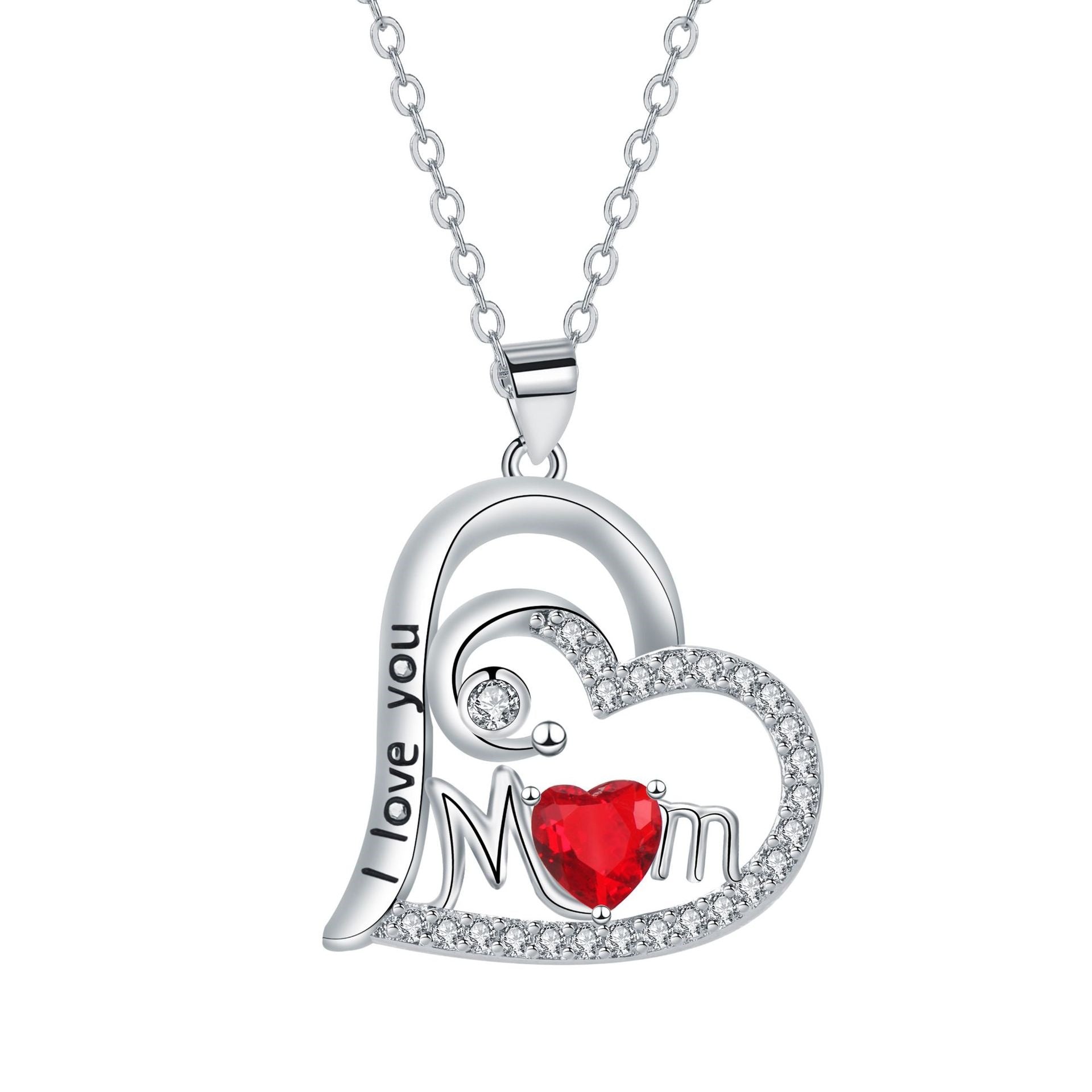 Mom Heart Pendant Necklace
