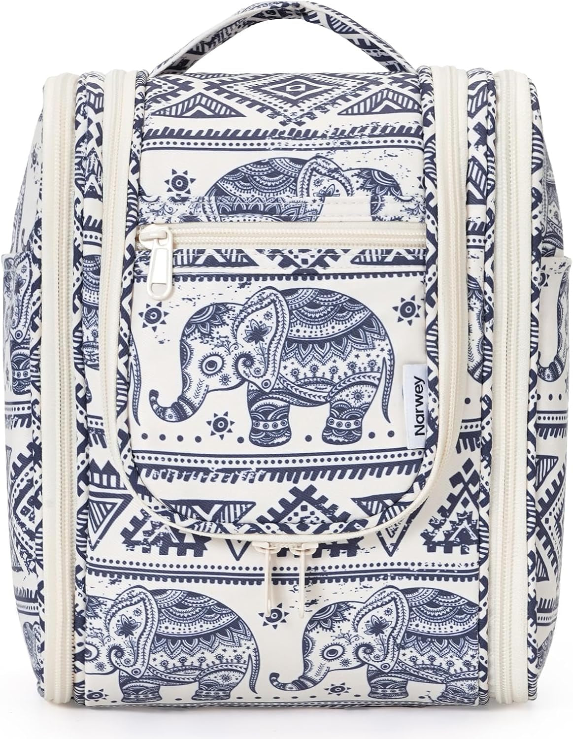 Small Hanging Toiletry Bag Women Travel Makeup Bag Organizer Toiletries Bag for Travel Size Essentials Accessories Cosmetics (Medium, Elephant)