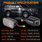 2X LED Side Mirror Puddle Lights for 07-14 Yukon Sierra Tahoe Avalanche Escalade