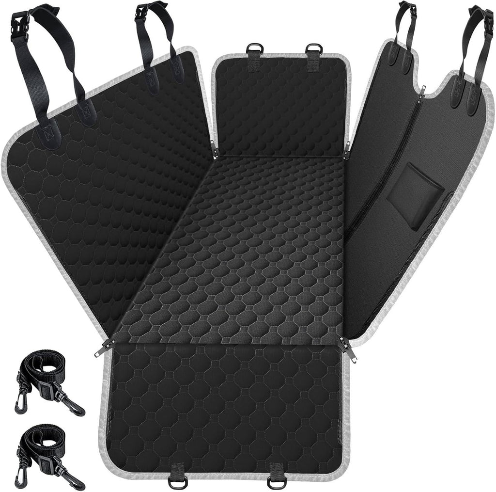 Dog Car Seat Cover for Back Seat, 2026 Upgraded 600D Heavy Duty Waterproof & Scratch-Resistant Dog Hammock for Car, Back Seat Pet Cover for Dogs with Sedan, Trucks and Suvs, Standard, Black