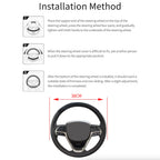 Car Steering Wheel Cover Red Black Leather Anti-Slip for 15"/38Cm Carbon Fiber