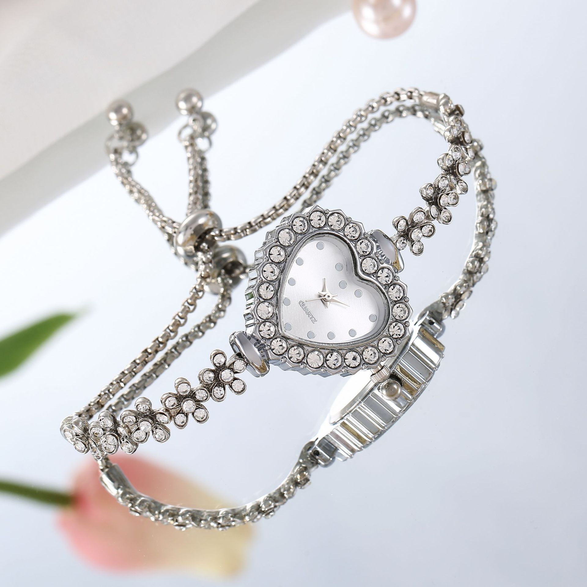 Diamond Flower Chain Women's Watch