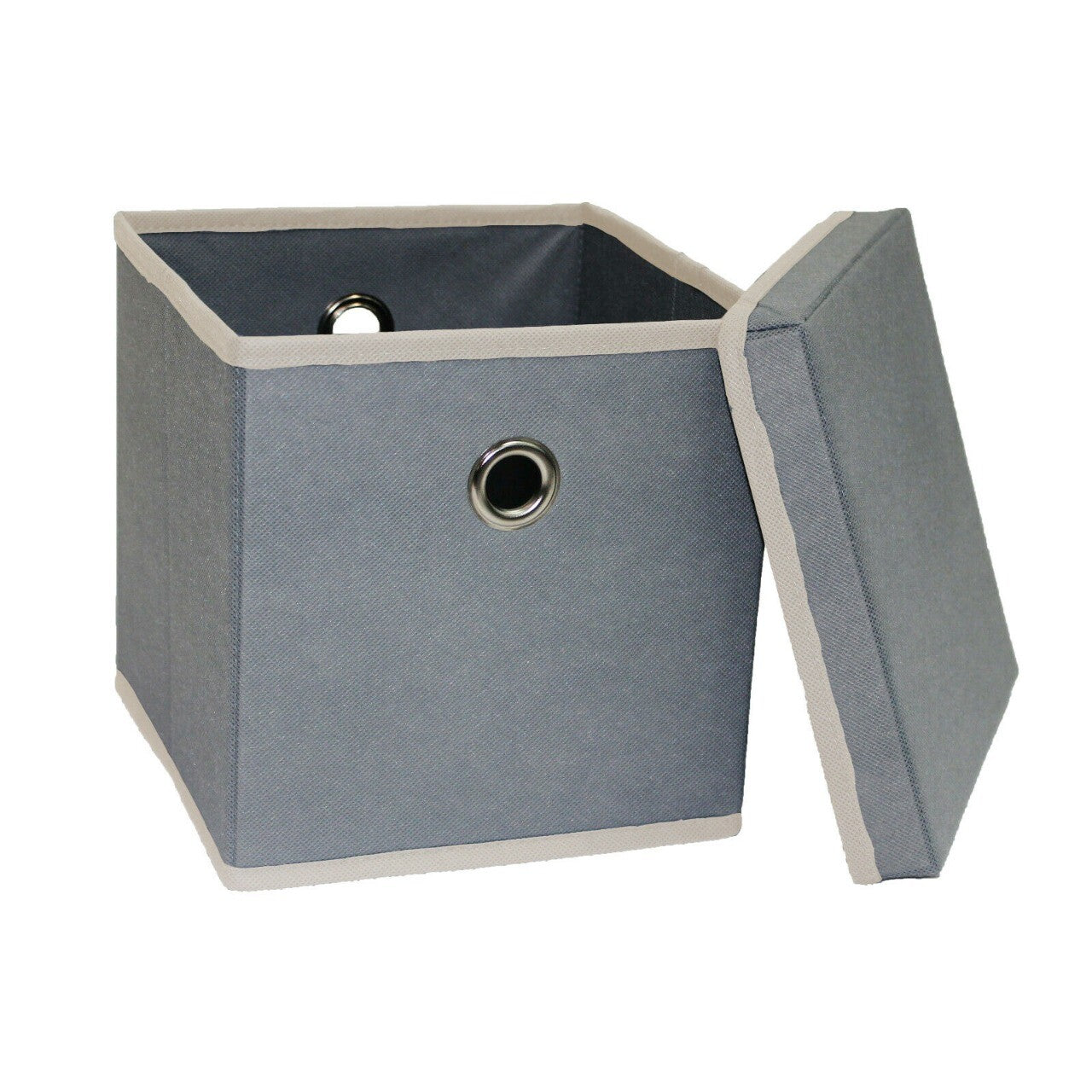 Foldable Grey Fabric Storage Boxes with Lids Storage Cube Toy Box Storage Basket