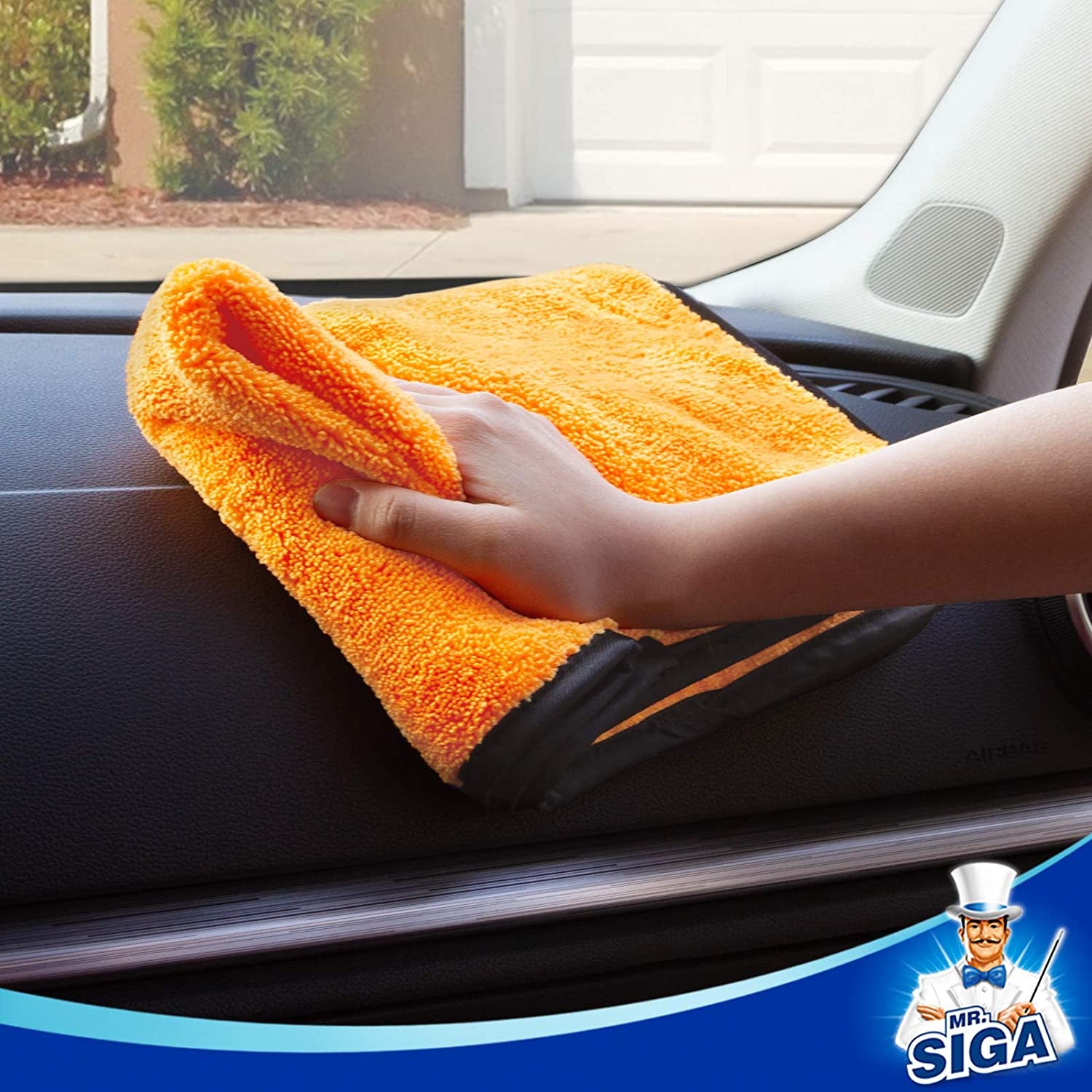 Professional Premium Microfiber Towels for Household Cleaning and Car Washing, Dual-Sided Auto Detailing Towels, Gold, 15.7 X 23.6 Inch, 6 Pack