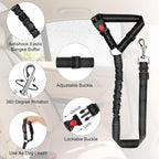 2 Packs Dog Cat Safety Seat Belt Strap Car Headrest Restraint Adjustable Nylon Fabric Dog Restraints Vehicle Seatbelts Harness Black Elastic Bungee