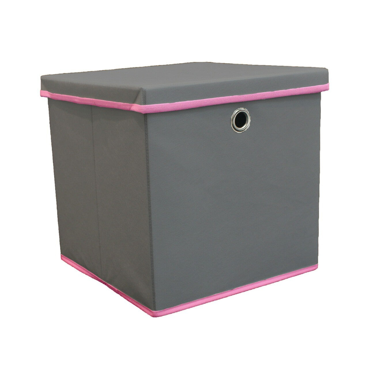 Foldable Grey Fabric Storage Boxes with Lids Storage Cube Toy Box Storage Basket