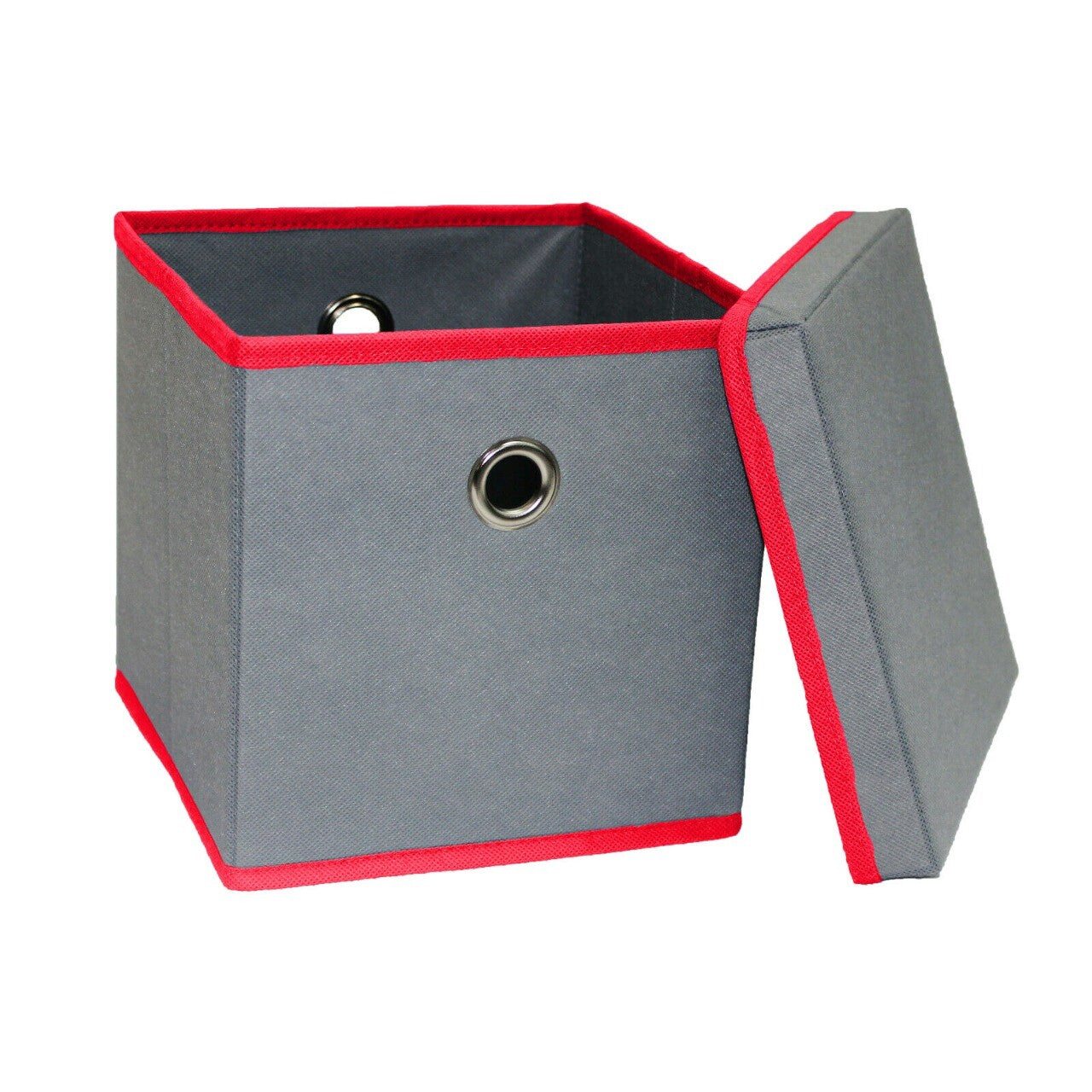 Foldable Grey Fabric Storage Boxes with Lids Storage Cube Toy Box Storage Basket