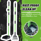 Pooper Scooper, Dog Pooper Scooper Long Handle Stainless Metal Tray and Rake Set for Medium Small Dogs Heavy Duty - Use on Grass, Dirt or Gravel - Pet Supplies (Green)