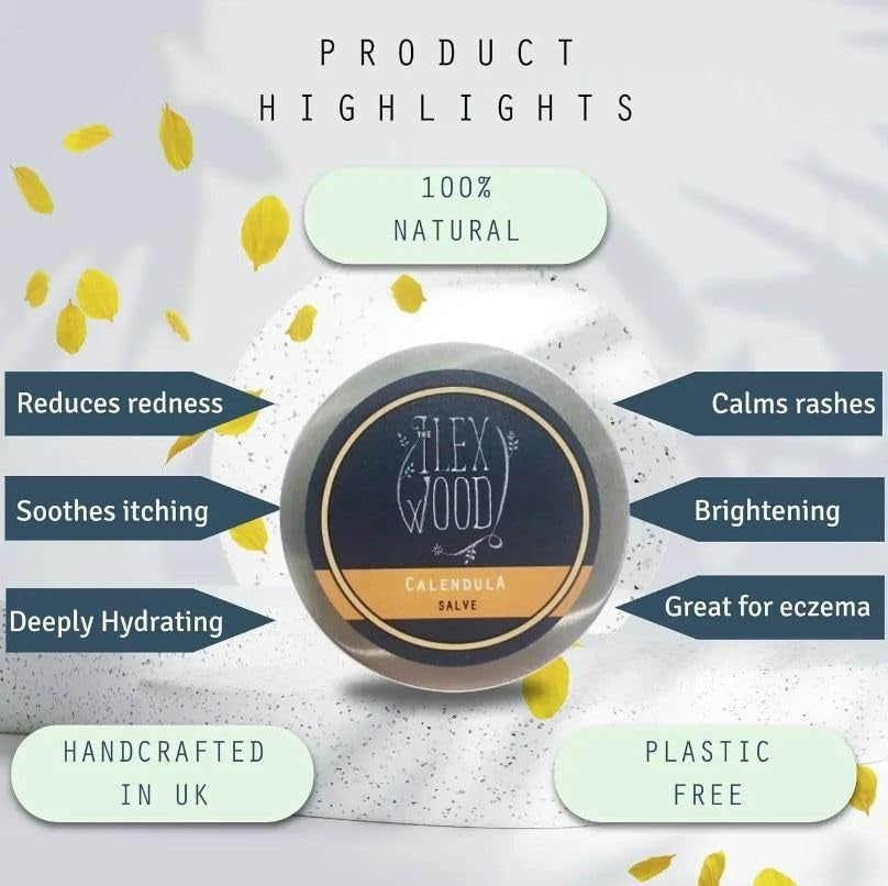 - All-Natural Skin Balm - Calendula Salve - Soothes Rashes, Itching, Dry Skin, Eczema, Cruelty Free, Plastic Free, Handmade in the UK - 100Ml