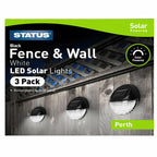 3 X Solar Led Step Fence Wall Path Lights Outdoor Garden Lights Waterproof Auto