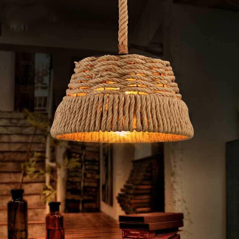 Rustic Hemp Rope Pendant Shade — 40cm