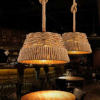 Rustic Hemp Rope Pendant Shade — 40cm