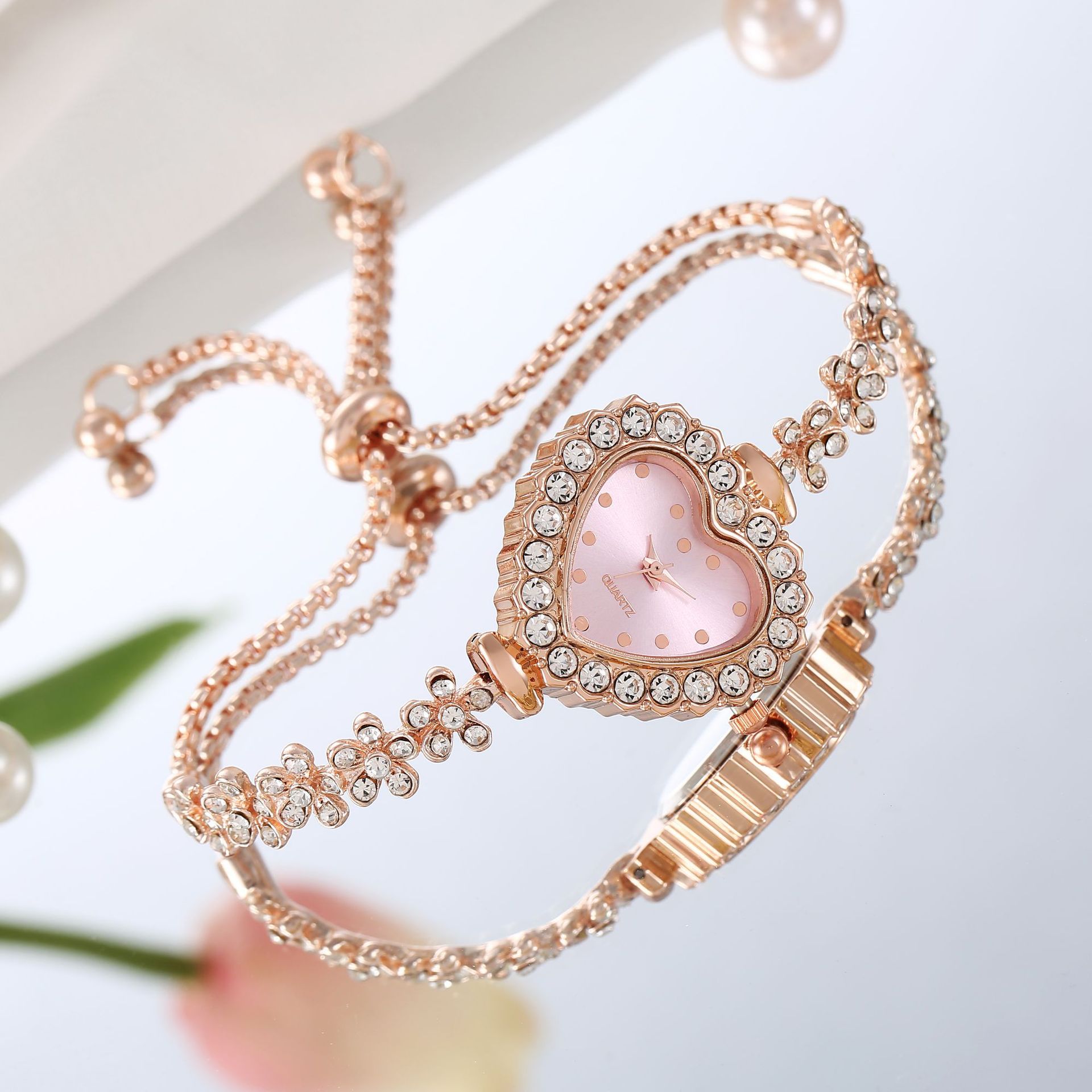 Diamond Flower Chain Women's Watch