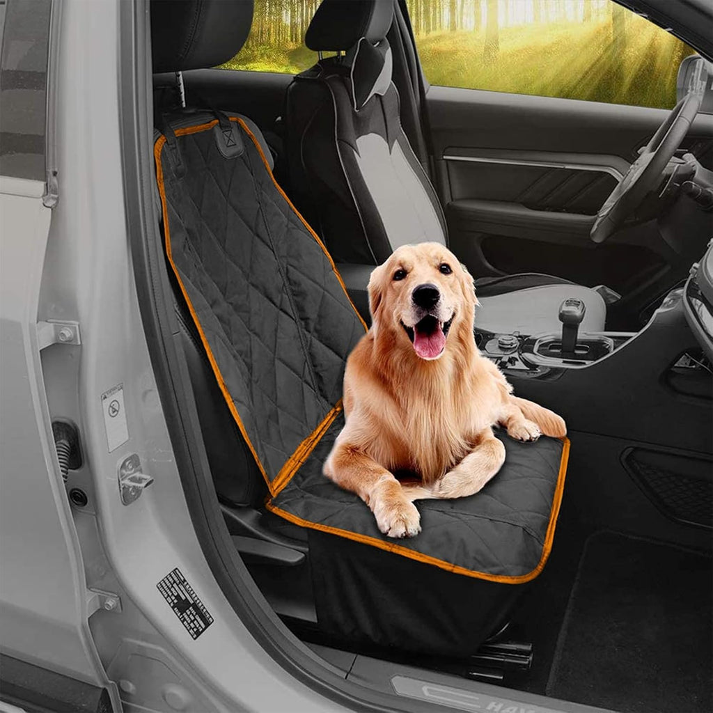 Dog Car Seat Cover for Cars Suvs Trucks, Thicked 600D Oxford Heavy Duty Waterproof Front Car Seat Covers for Dogs Durable Nonslip Padded Pet Car Seat Protector with Side Flaps, 2 Pack