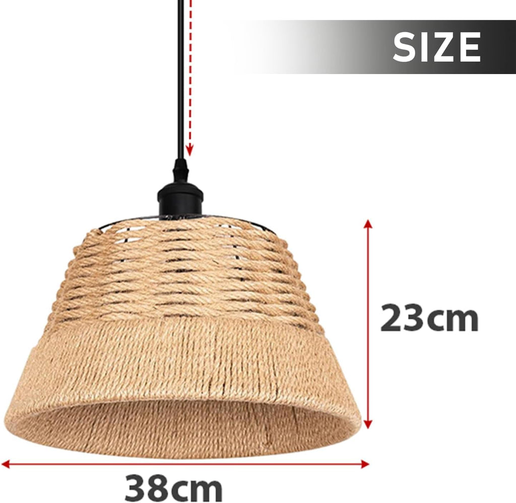 Rustic Hemp Rope Pendant Shade — 40cm