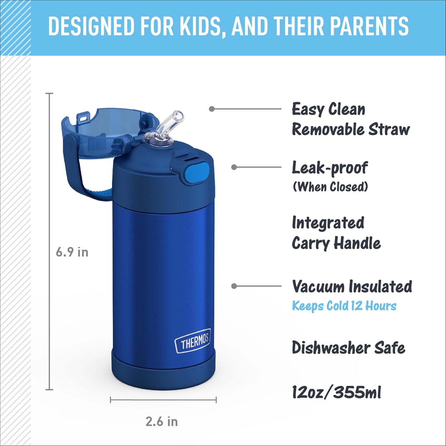 12-Ounce Funtainer Bottle, Blue
