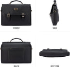 Computer Bag Laptop Bag for Women Cute PU Laptop Messenger Bag for Work College,Black