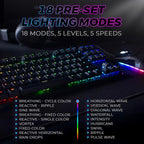 Phantom 87 Key RGB Mechanical Gaming Keyboard | Outemu Red Switch | 16.8M Color LED Lighting | 18 Pre-Set | Low Latency | N-Key Rollover | Software Customizable Keys | Wired USB Connection