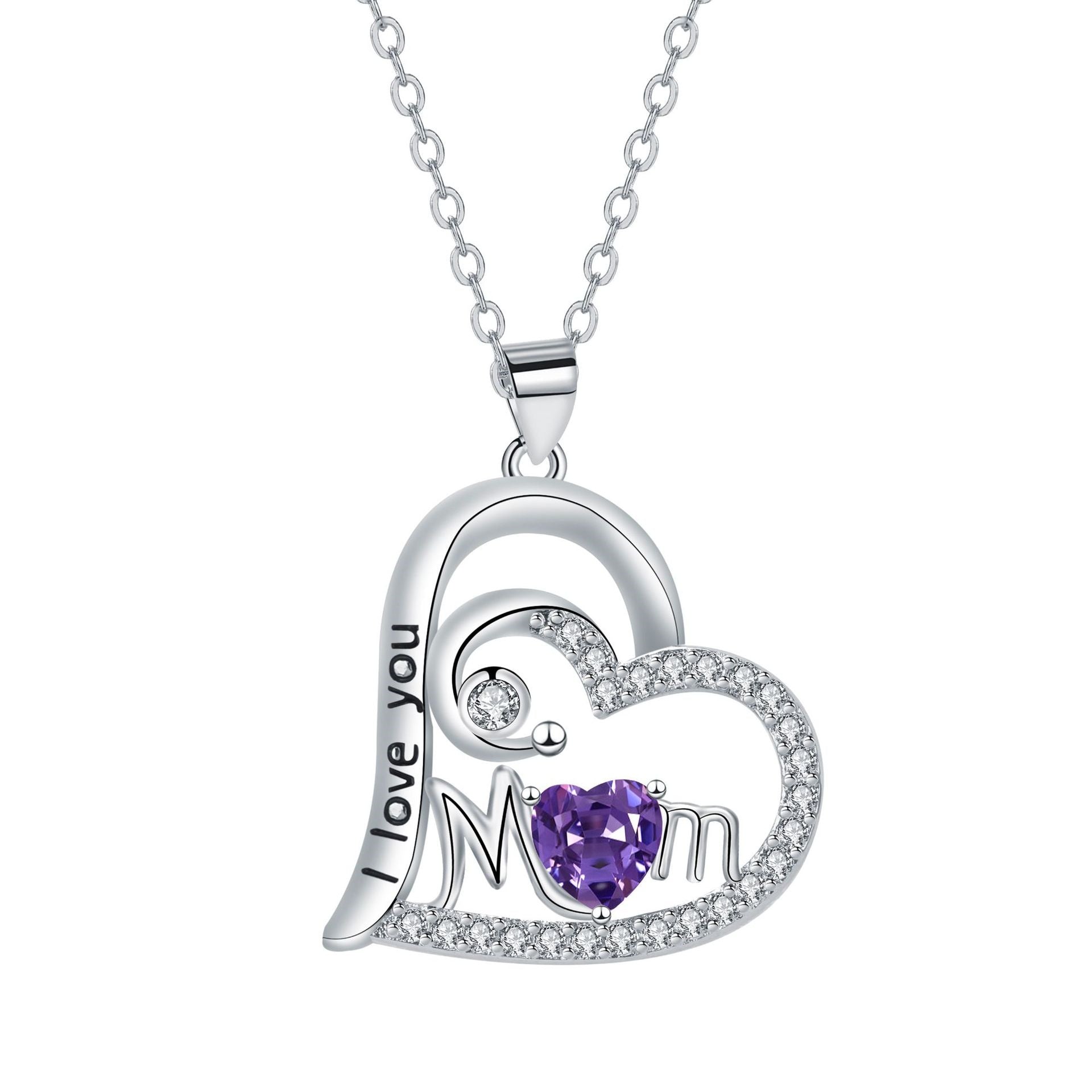 Mom Heart Pendant Necklace