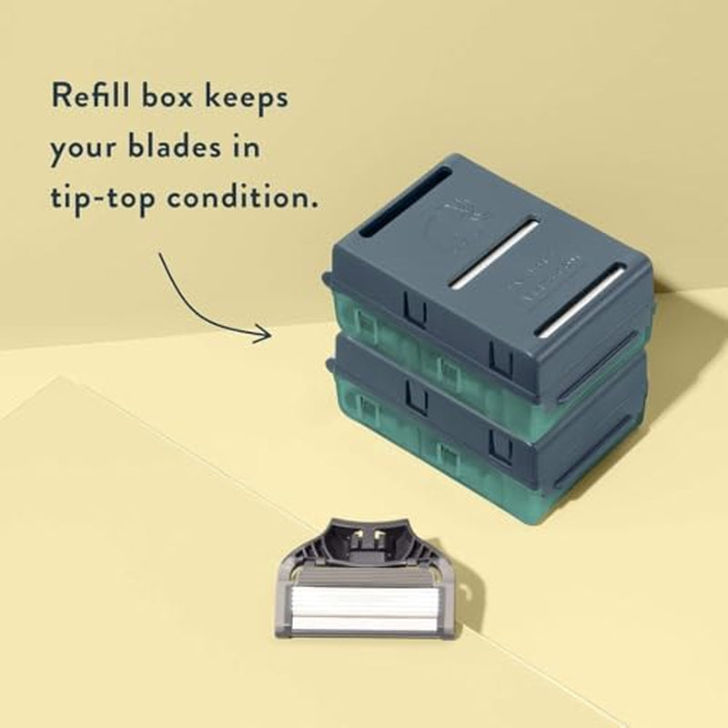Razor Blades Men, Pack of 10 Razor Blade Refills with Precision Trimmer, 5 Anti-Friction Blades, Suitable for Mailbox