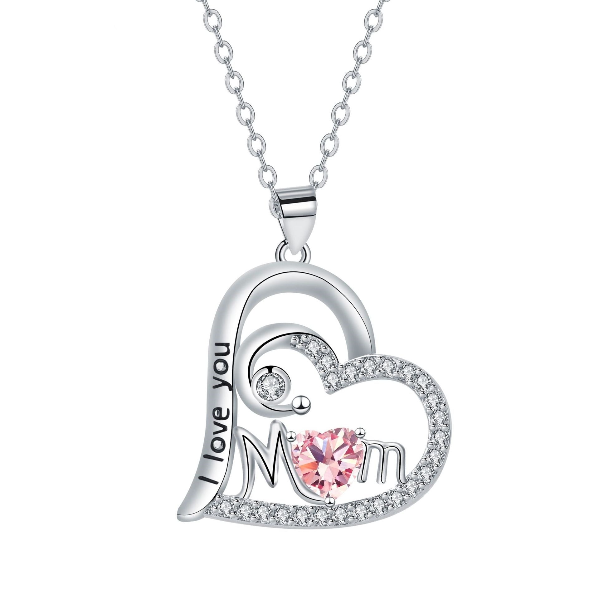 Mom Heart Pendant Necklace