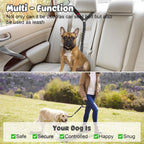 2 Packs Dog Cat Safety Seat Belt Strap Car Headrest Restraint Adjustable Nylon Fabric Dog Restraints Vehicle Seatbelts Harness Black Elastic Bungee
