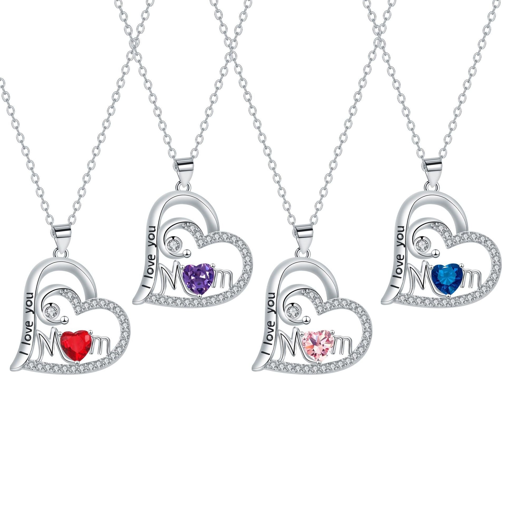 Mom Heart Pendant Necklace