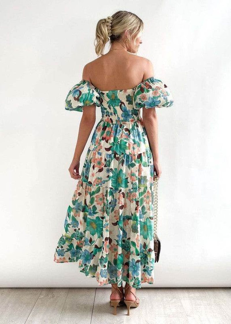 Women'S Dress off Shoulder High Waist Dress