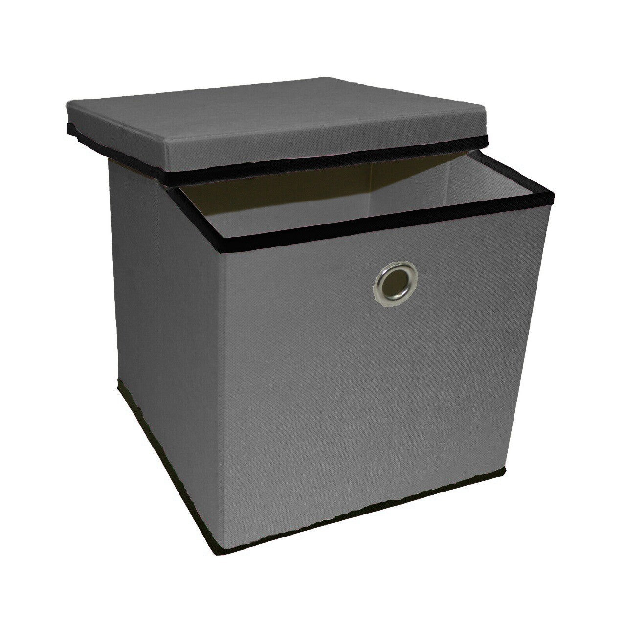 Foldable Grey Fabric Storage Boxes with Lids Storage Cube Toy Box Storage Basket