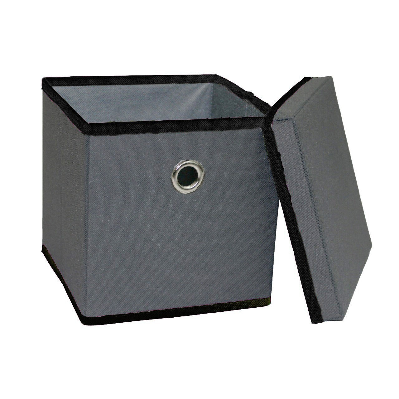Foldable Grey Fabric Storage Boxes with Lids Storage Cube Toy Box Storage Basket