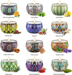 12 Pack Candles Gift Set for Women,30 Oz Soy Wax Candle Set for Woman Gift,Long Burning Natural Candles for Friend,For Birthday,Aromatherapy Present for Eid,Party,Old with Essential Oil