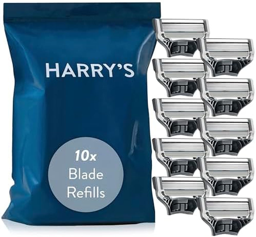 Razor Blades Men, Pack of 10 Razor Blade Refills with Precision Trimmer, 5 Anti-Friction Blades, Suitable for Mailbox