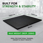 30mm Sprung PRO Rubber Gym Floor Tile