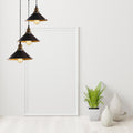 3-Light Adjustable Chandelier — Black Shade