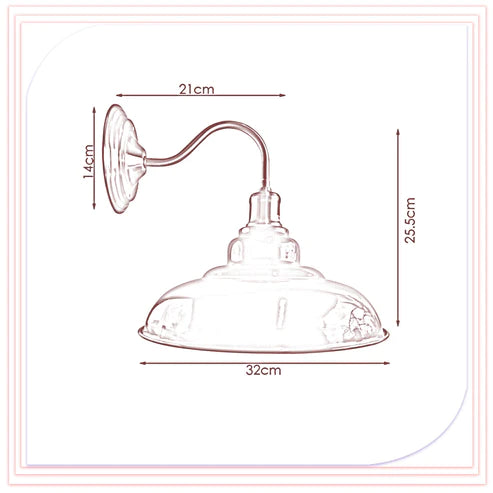 Yellow Industrial Metal Wall Light