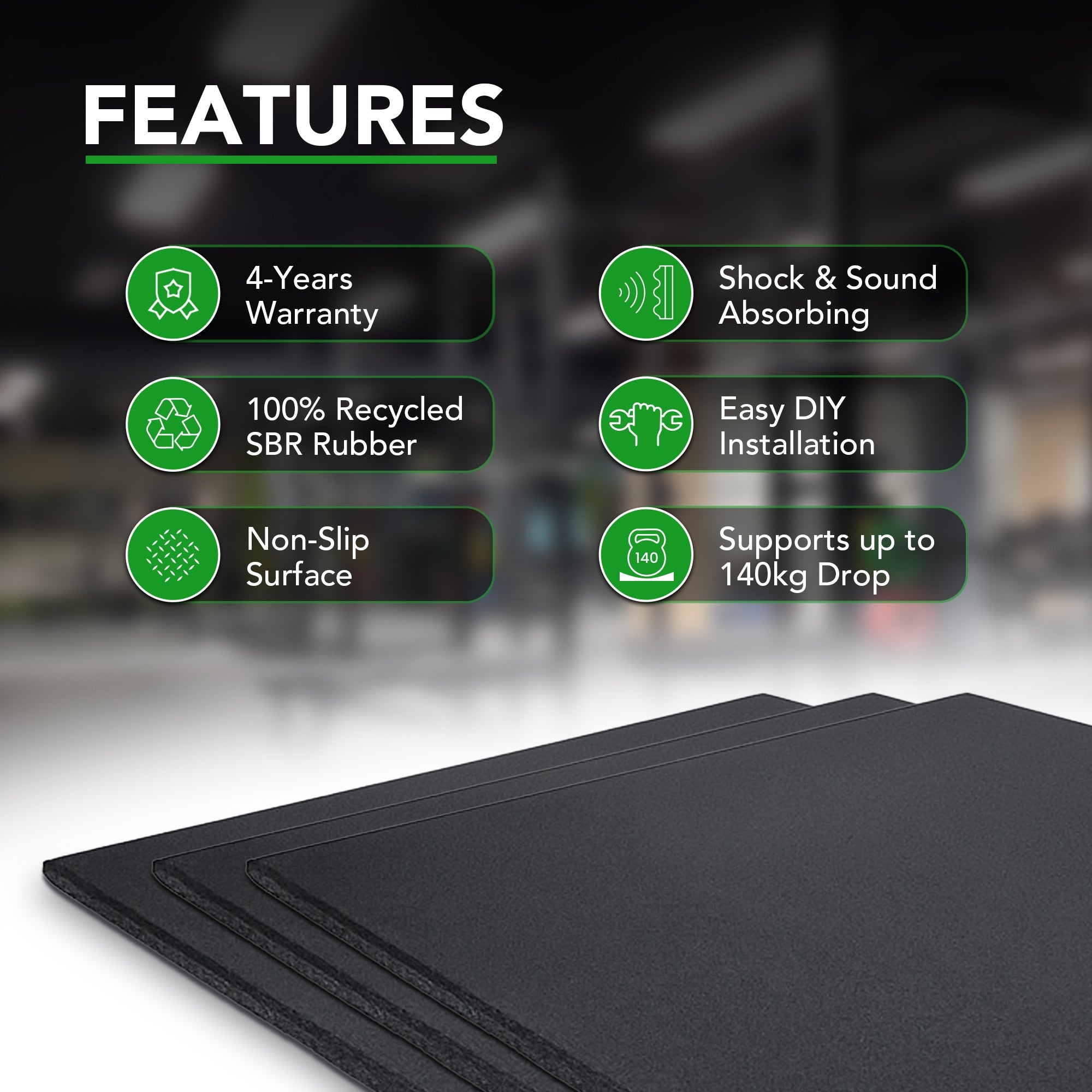 20mm Heavy-Duty Rubber Gym Flooring