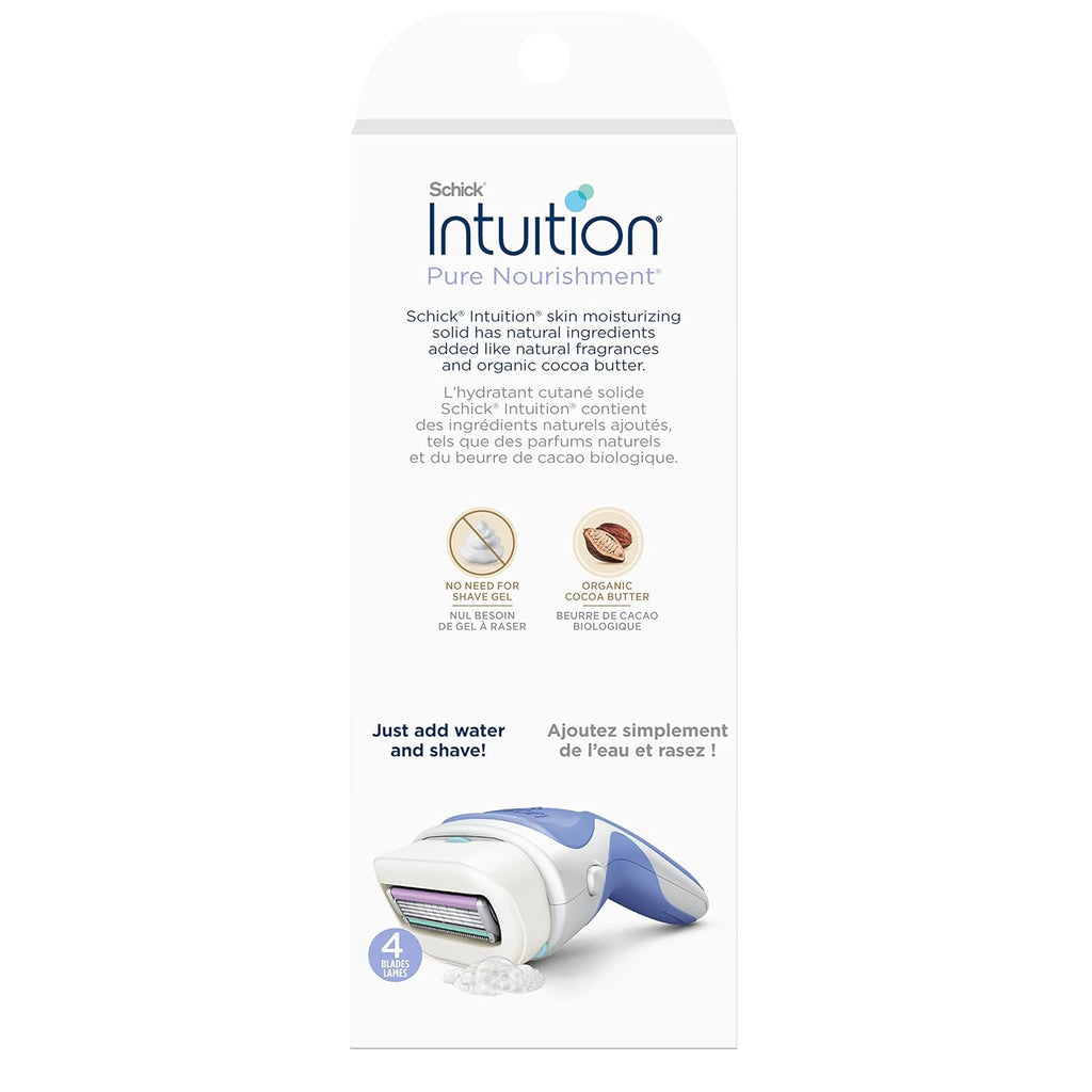 Intuition Pure Nourishment Razor for Women with 2 Moisturizing Razor Blade Refills with Coconut Milk and Almond Oil