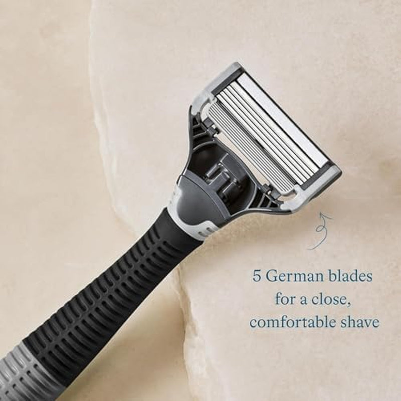 Razor Blades Men, Pack of 10 Razor Blade Refills with Precision Trimmer, 5 Anti-Friction Blades, Suitable for Mailbox