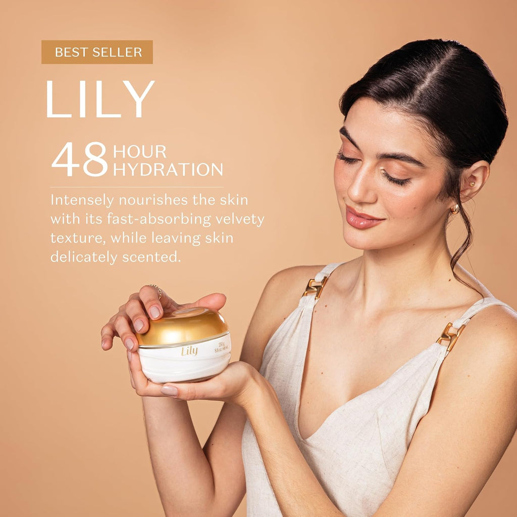 Lily Cream Satin Body Moisturizer [Lily Creme Acetinado Hidratante Corporal] 250G by