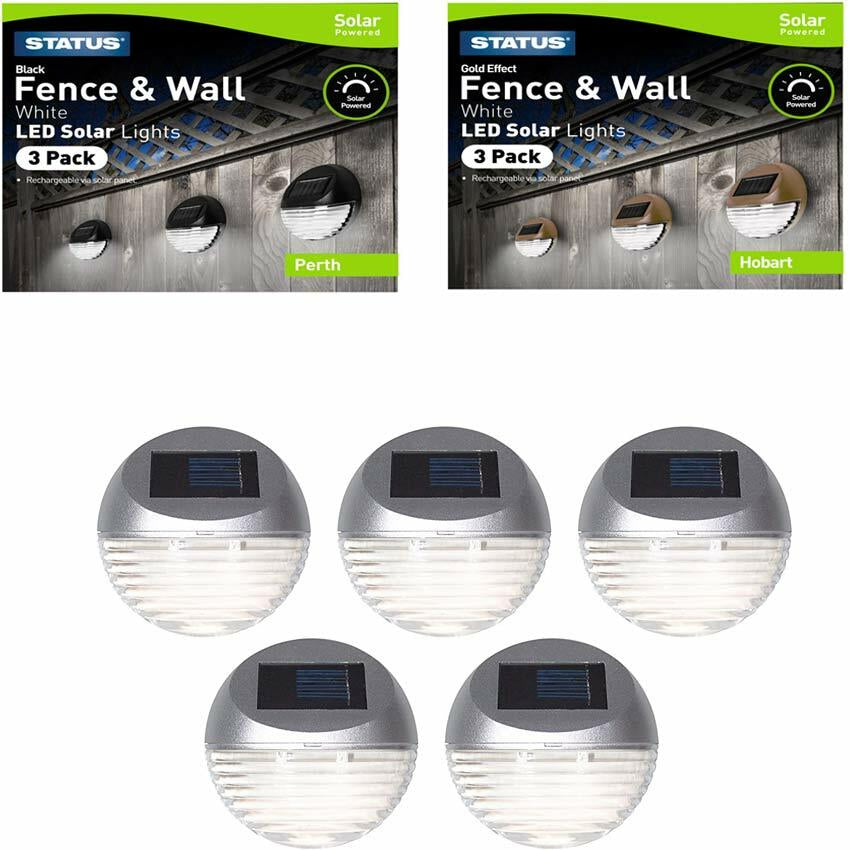 3 X Solar Led Step Fence Wall Path Lights Outdoor Garden Lights Waterproof Auto