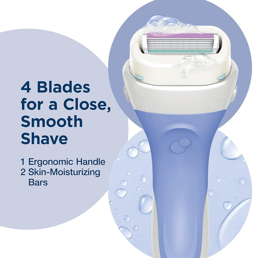 Intuition Pure Nourishment Razor for Women with 2 Moisturizing Razor Blade Refills with Coconut Milk and Almond Oil