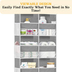 over the Door Organiser with 5 Tiers and 10 Compartments, Extra Large Hanging Door Storage with 4 Hooks, 36Kg Weight Capacity, Bedroom Wardrobe or Nursery Nappy & Toy Storage – Light Grey