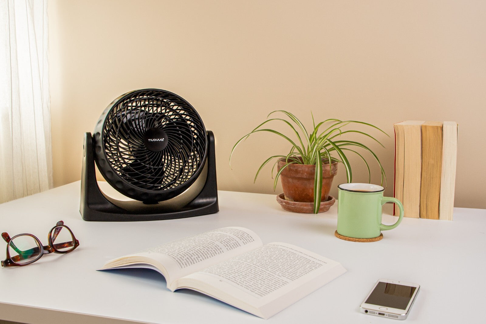 PEDESTAL COOLING FAN DESK FANS ADJUSTABLE STAND STANDING HOME OFFICE by Nuovva