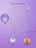 3 Hearts Crystal Necklace for Women, Pendant Engraved Love You - Christmas Wedding Gifts for Her Anniversary Mother'S Day Valentine’S Day Birthday - in Gift Box