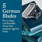 Razor Blades Men, Pack of 10 Razor Blade Refills with Precision Trimmer, 5 Anti-Friction Blades, Suitable for Mailbox