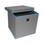 Foldable Grey Fabric Storage Boxes with Lids Storage Cube Toy Box Storage Basket